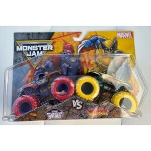 Monster Jam Marvel The Sentinels Vs Wolverine Monster Truck 2 Pack Series 4 New